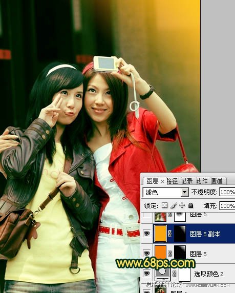 Photoshop打造柔柔的暗调橙绿色人物