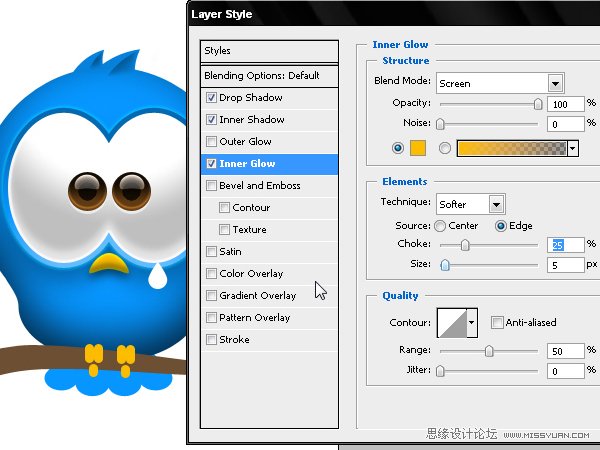 Photoshop绘制漂亮的Twitter小鸟教程