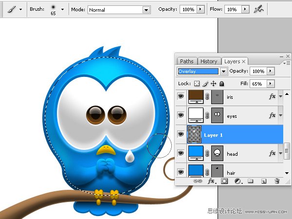 Photoshop绘制漂亮的Twitter小鸟教程