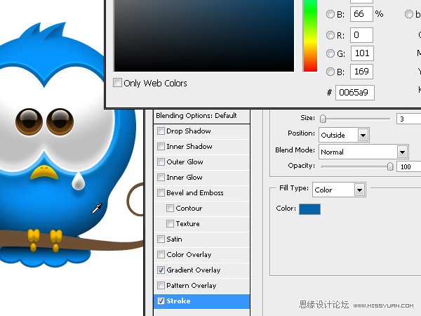 Photoshop绘制漂亮的Twitter小鸟教程