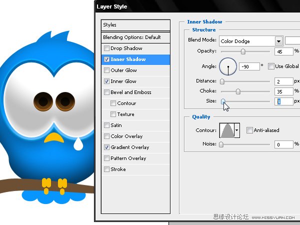 Photoshop绘制漂亮的Twitter小鸟教程