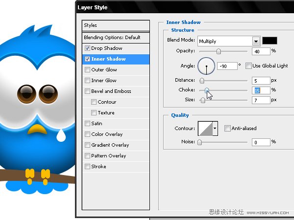 Photoshop绘制漂亮的Twitter小鸟教程