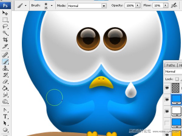 Photoshop绘制漂亮的Twitter小鸟教程