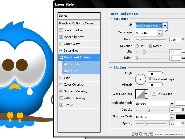 Photoshop绘制漂亮的Twitter小鸟教程