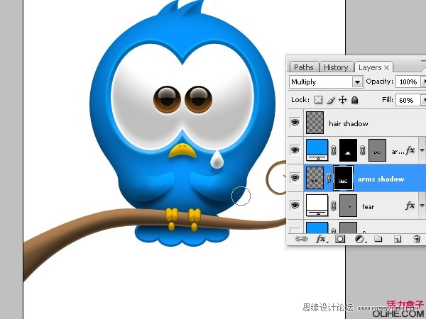 Photoshop绘制漂亮的Twitter小鸟教程