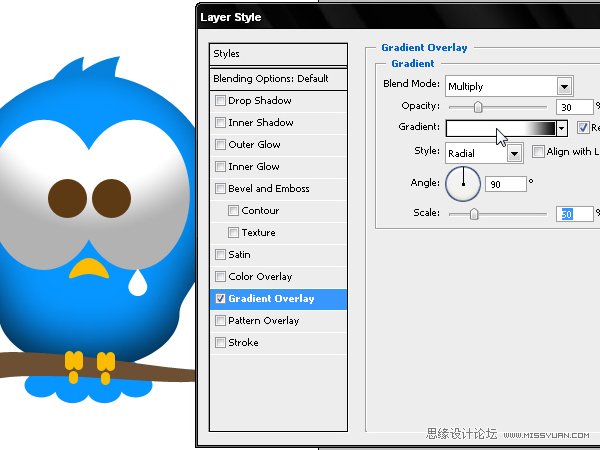 Photoshop绘制漂亮的Twitter小鸟教程