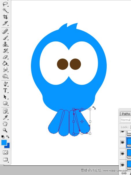 Photoshop绘制漂亮的Twitter小鸟教程