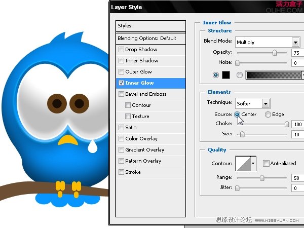 Photoshop绘制漂亮的Twitter小鸟教程