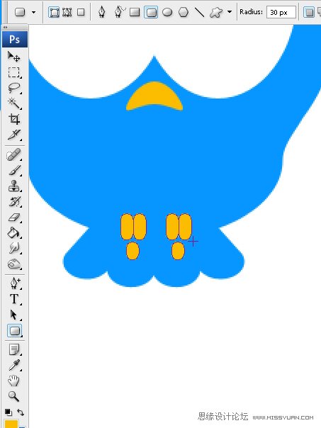 Photoshop绘制漂亮的Twitter小鸟教程