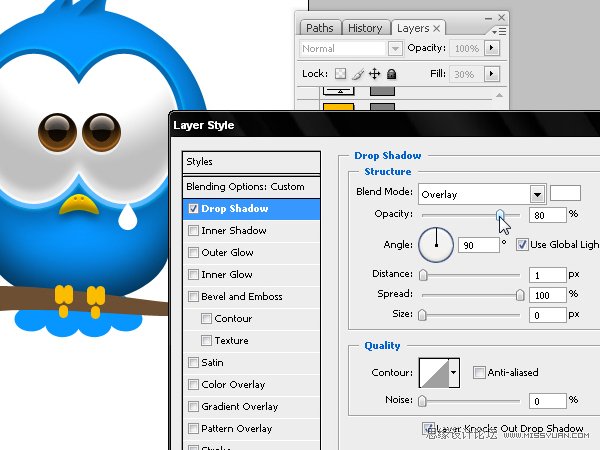 Photoshop绘制漂亮的Twitter小鸟教程
