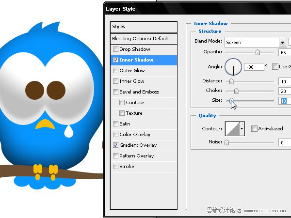 Photoshop绘制漂亮的Twitter小鸟教程