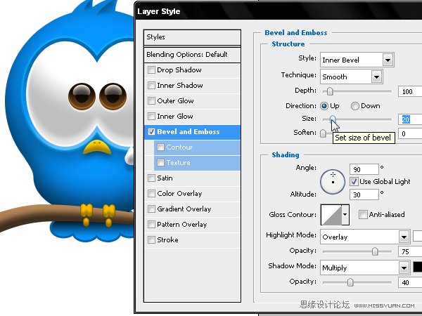 Photoshop绘制漂亮的Twitter小鸟教程