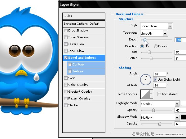 Photoshop绘制漂亮的Twitter小鸟教程