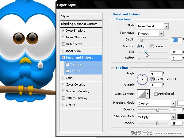 Photoshop绘制漂亮的Twitter小鸟教程