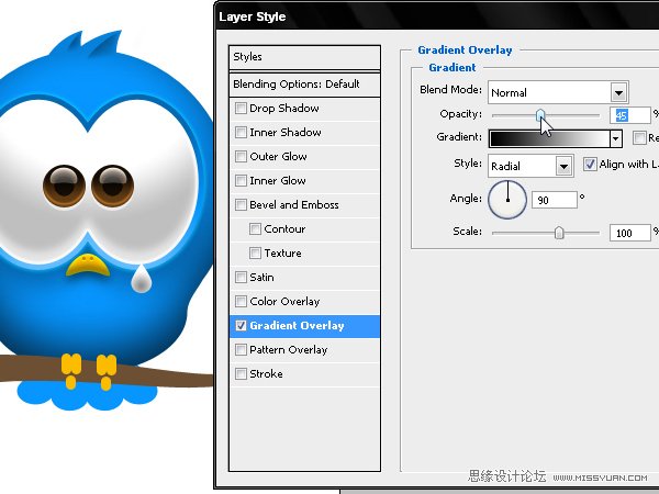 Photoshop绘制漂亮的Twitter小鸟教程