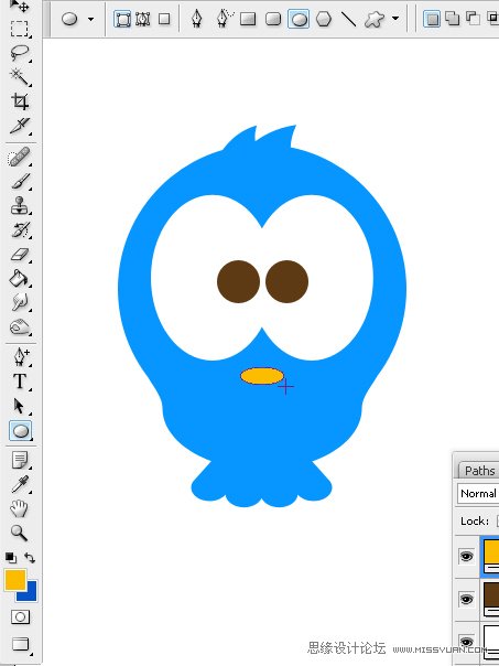 Photoshop绘制漂亮的Twitter小鸟教程