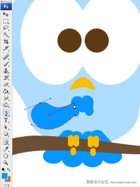 Photoshop绘制漂亮的Twitter小鸟教程