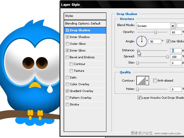 Photoshop绘制漂亮的Twitter小鸟教程