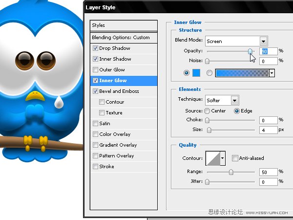 Photoshop绘制漂亮的Twitter小鸟教程