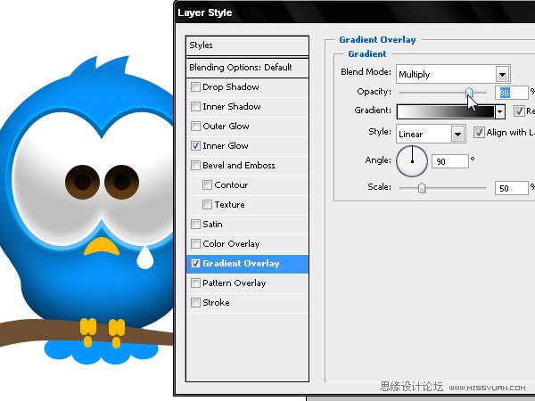 Photoshop绘制漂亮的Twitter小鸟教程