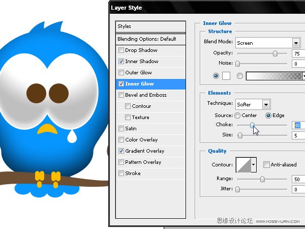 Photoshop绘制漂亮的Twitter小鸟教程