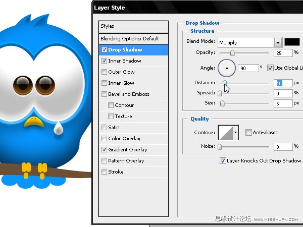 Photoshop绘制漂亮的Twitter小鸟教程