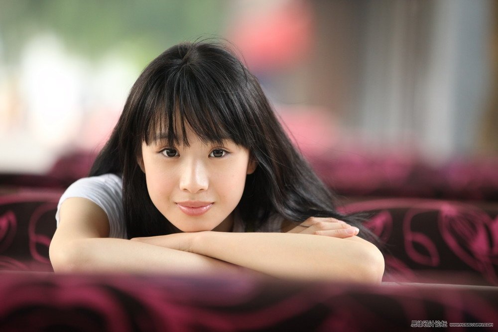 Photoshop调出美女照片甜美的暗红色