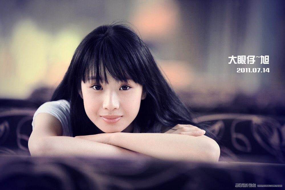 Photoshop调出美女照片甜美的暗红色