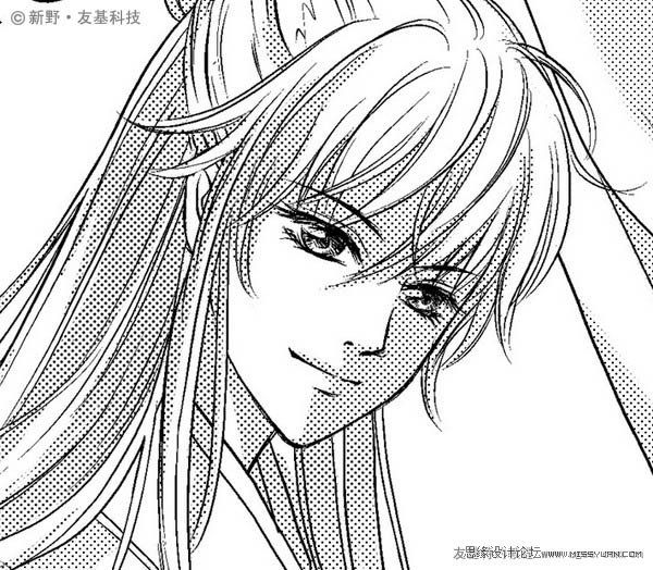 Photoshop鼠绘精细的黑白古典人物插画