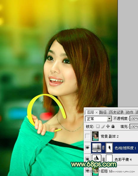 Photoshop调出室内美女甜美效果