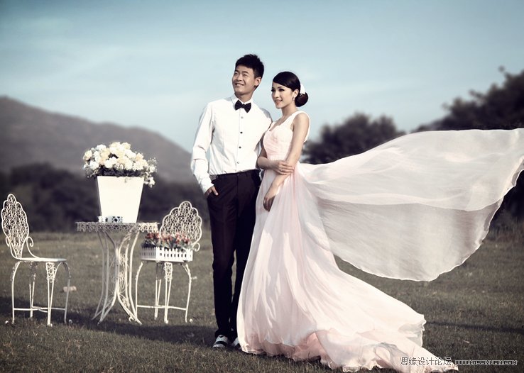 Photoshop处理影楼照片的质感暗色调