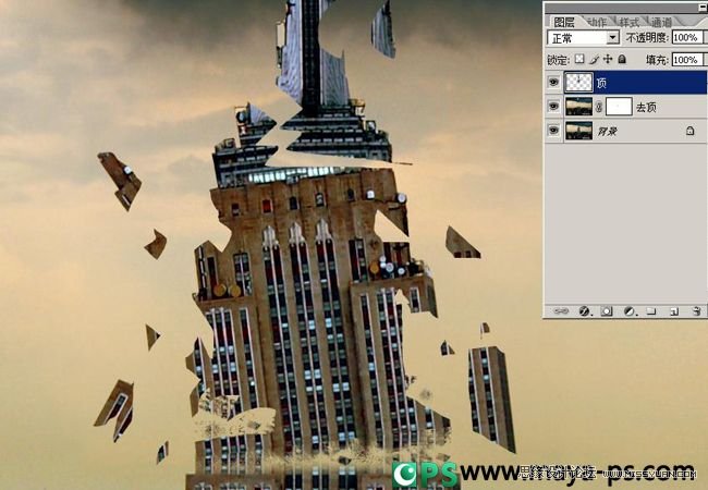 Photoshop合成流星撞击地球震撼场景