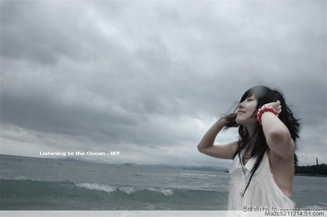 Photoshop调出外景人物照片暗绿色调