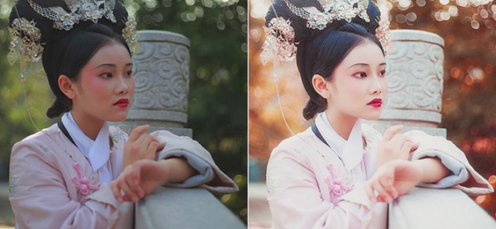 Photoshop调出曝光不足的古典美女暖色效果