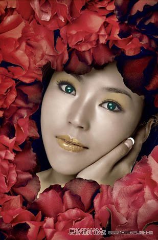 Photoshop调出人物图片古典暗红质感色