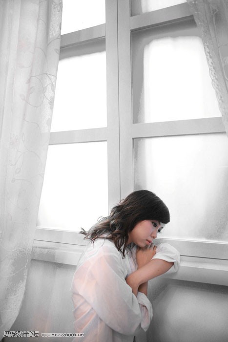 Photoshop调出偏青美女照冷艳的甜美效果