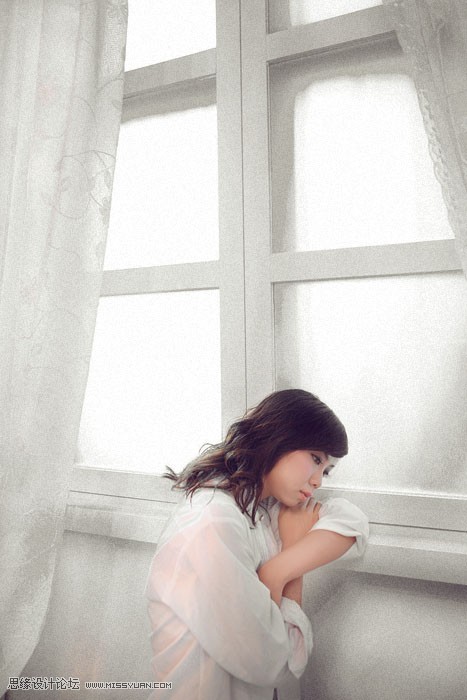 Photoshop调出偏青美女照冷艳的甜美效果